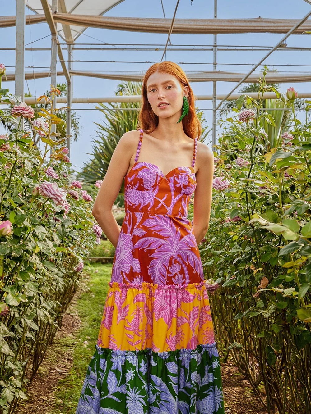 NWT FARM Rio Tropical Swing Mix Midi Dress XL